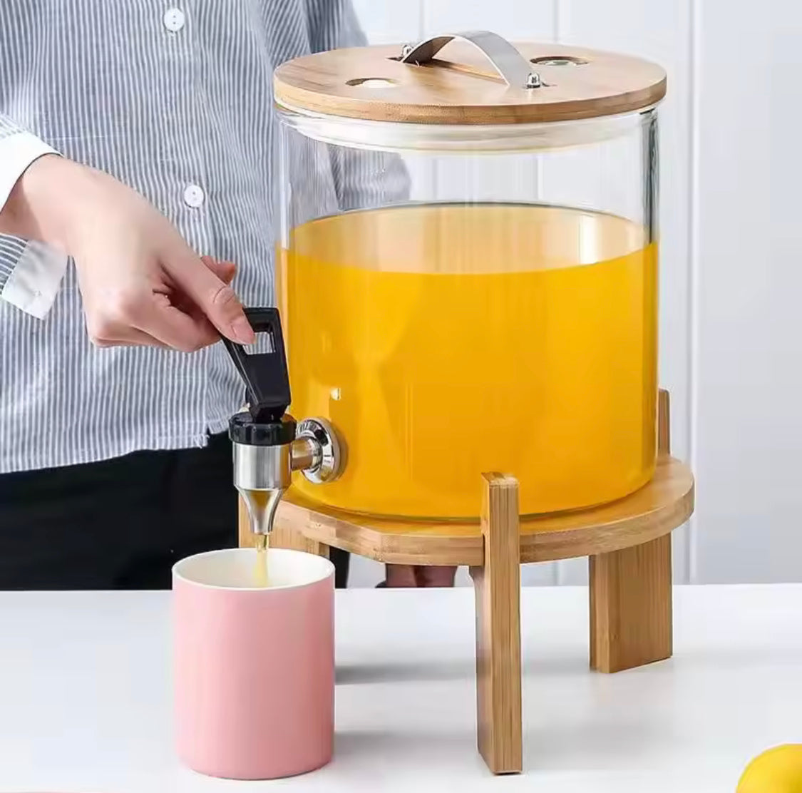 Cold Drink Dispenser, High Glass Water Container, Buffet Beverage Container, Stainless Steel Water Dispenser, Juice Dispenser Cold Drink Dispenser, High Glass Water Container, Buffet Beverage Container, Stainless Steel Water Dispenser, Juice Dispenser